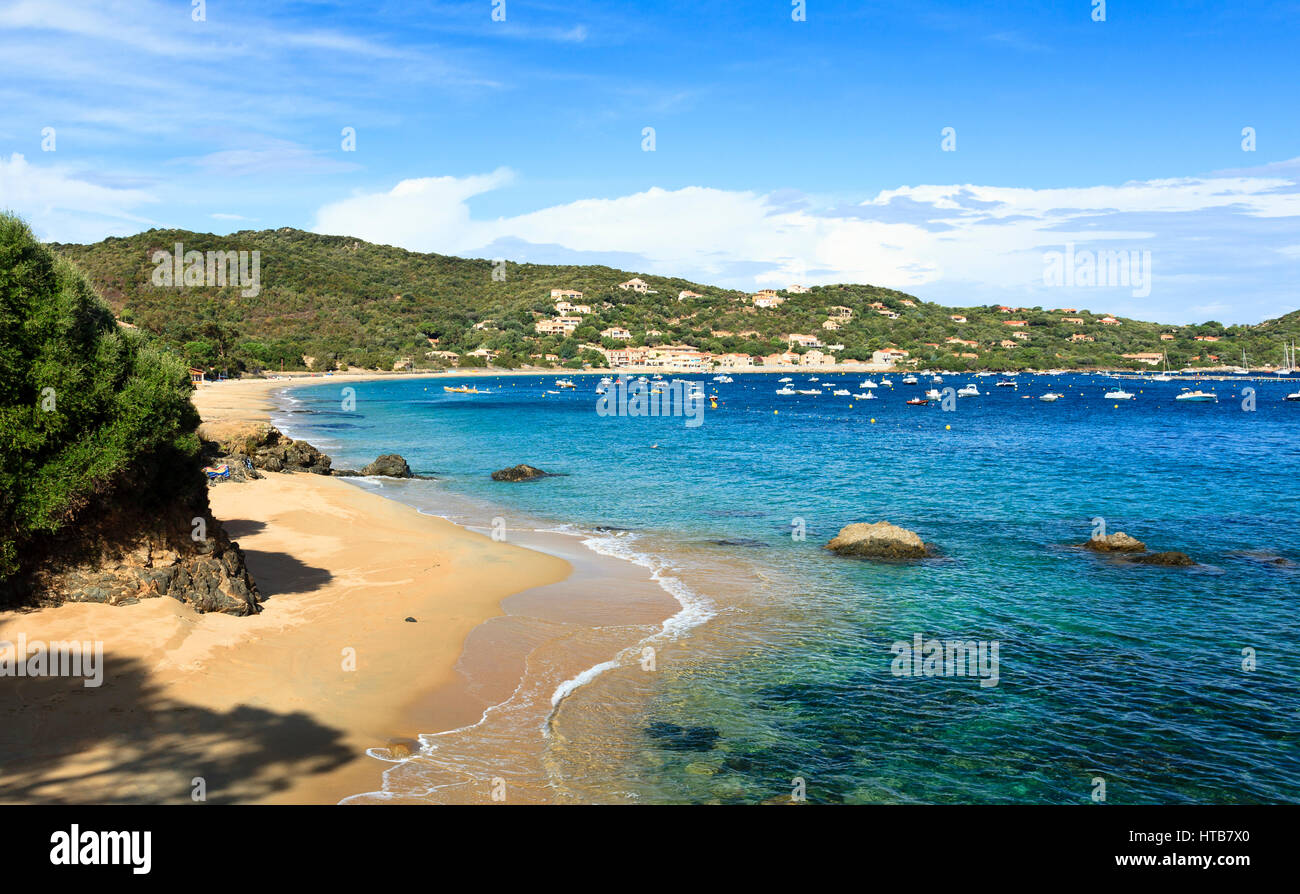 Spiaggia di Campomoro, Corsica Ovest, Francia Foto Stock