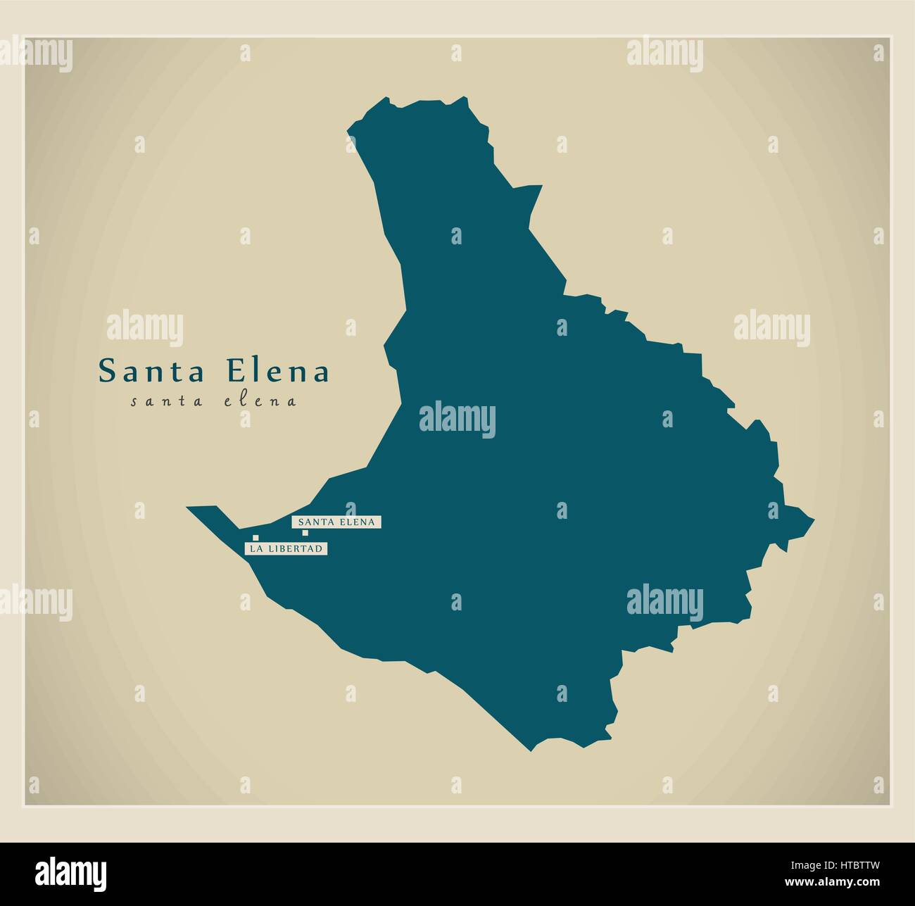 Mappa moderno - Santa Elena CE illustrazione silhouette Illustrazione Vettoriale