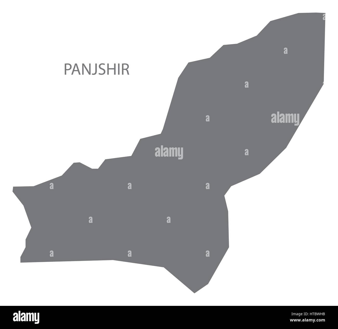 Panjshir Afghanistan mappa illustrazione grigio silhouette Illustrazione Vettoriale