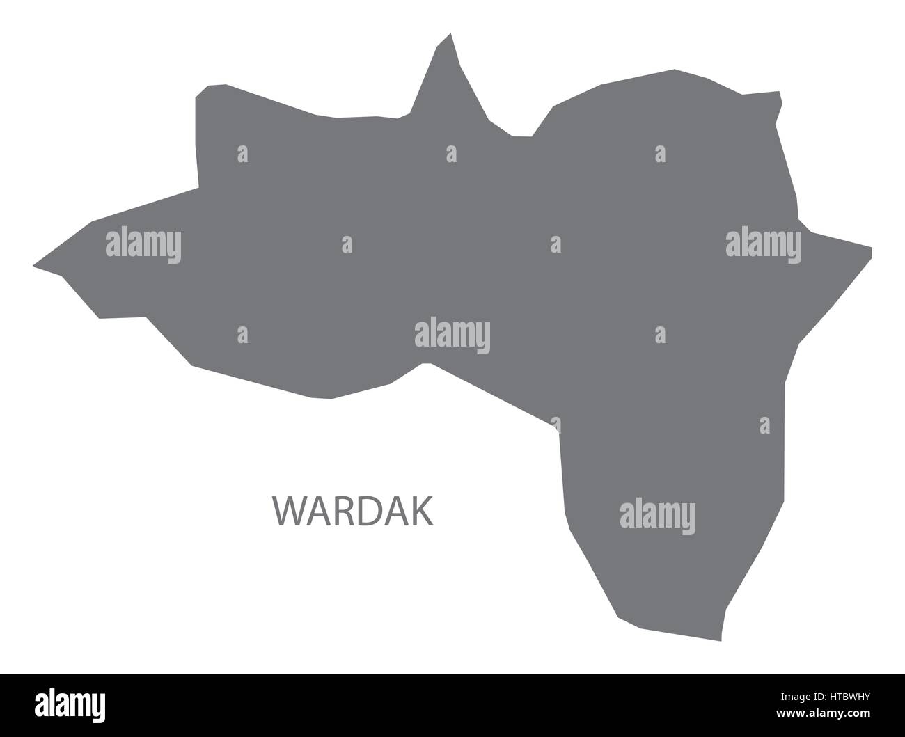 Wardak Afghanistan mappa illustrazione grigio silhouette Illustrazione Vettoriale