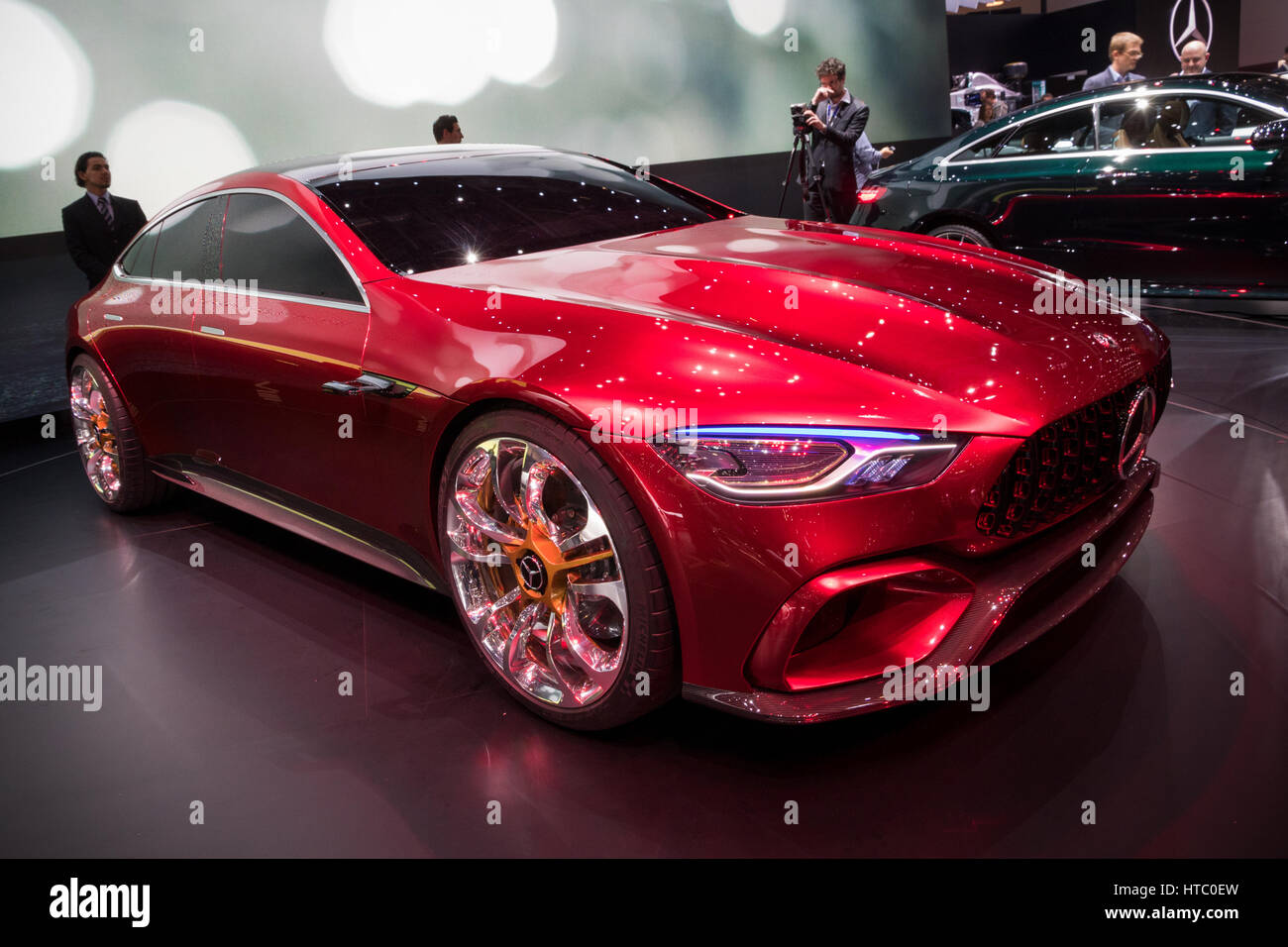 Ginevra, Svizzera - Marzo 7, 2017: la Mercedes-AMG GT concept car presentata al 87th Geneva International Motor Show. Foto Stock