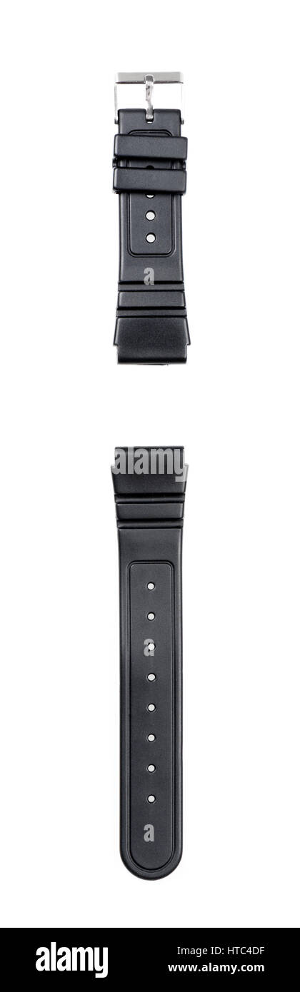 Nero in gomma watch band cinturino per orologio subacqueo Foto Stock
