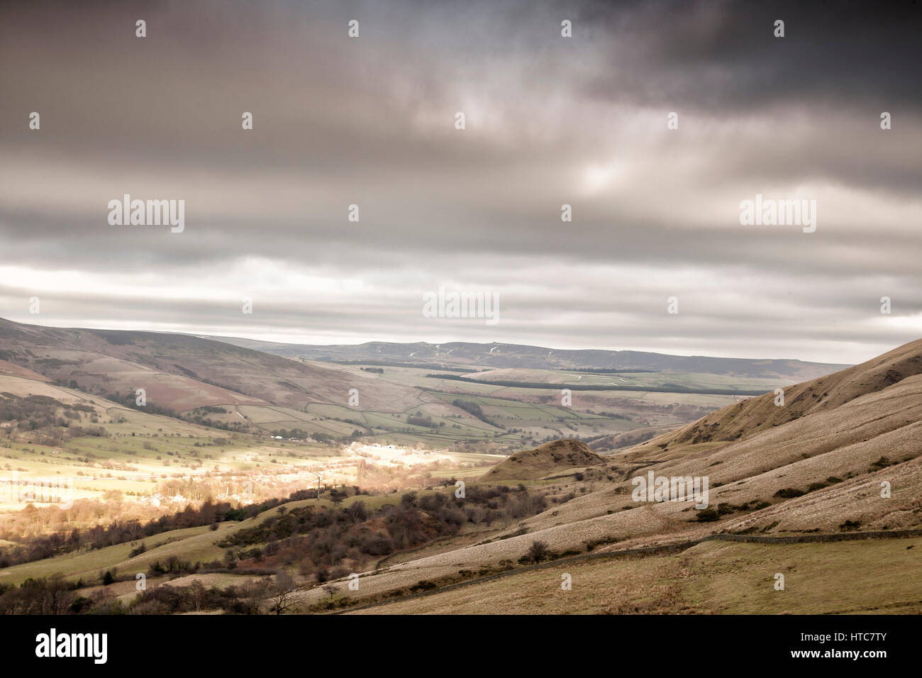 Incredibile paesaggio del Parco Nazionale di Peak District, Derbyshire, Inghilterra Foto Stock