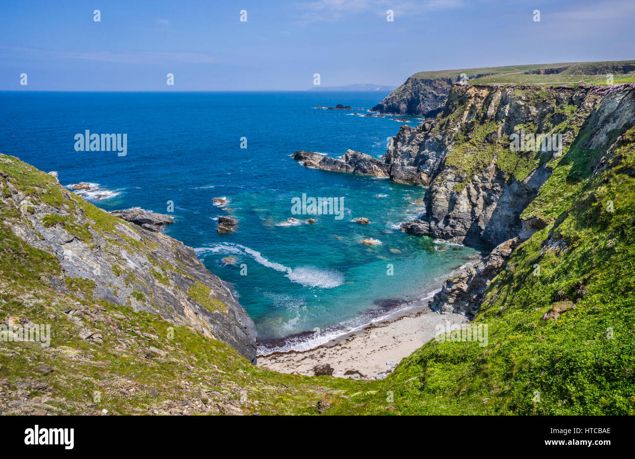 Regno Unito, Cornwall, Patrimonio Godrevy-Portreath Costa, Cornish Coast a Montone Cove Foto Stock