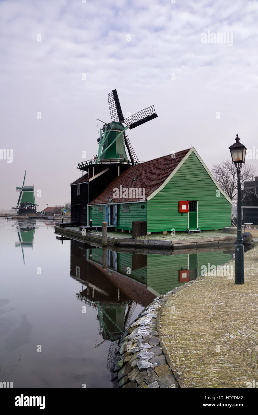 Mulino a vento a Zaanse Schans Foto Stock