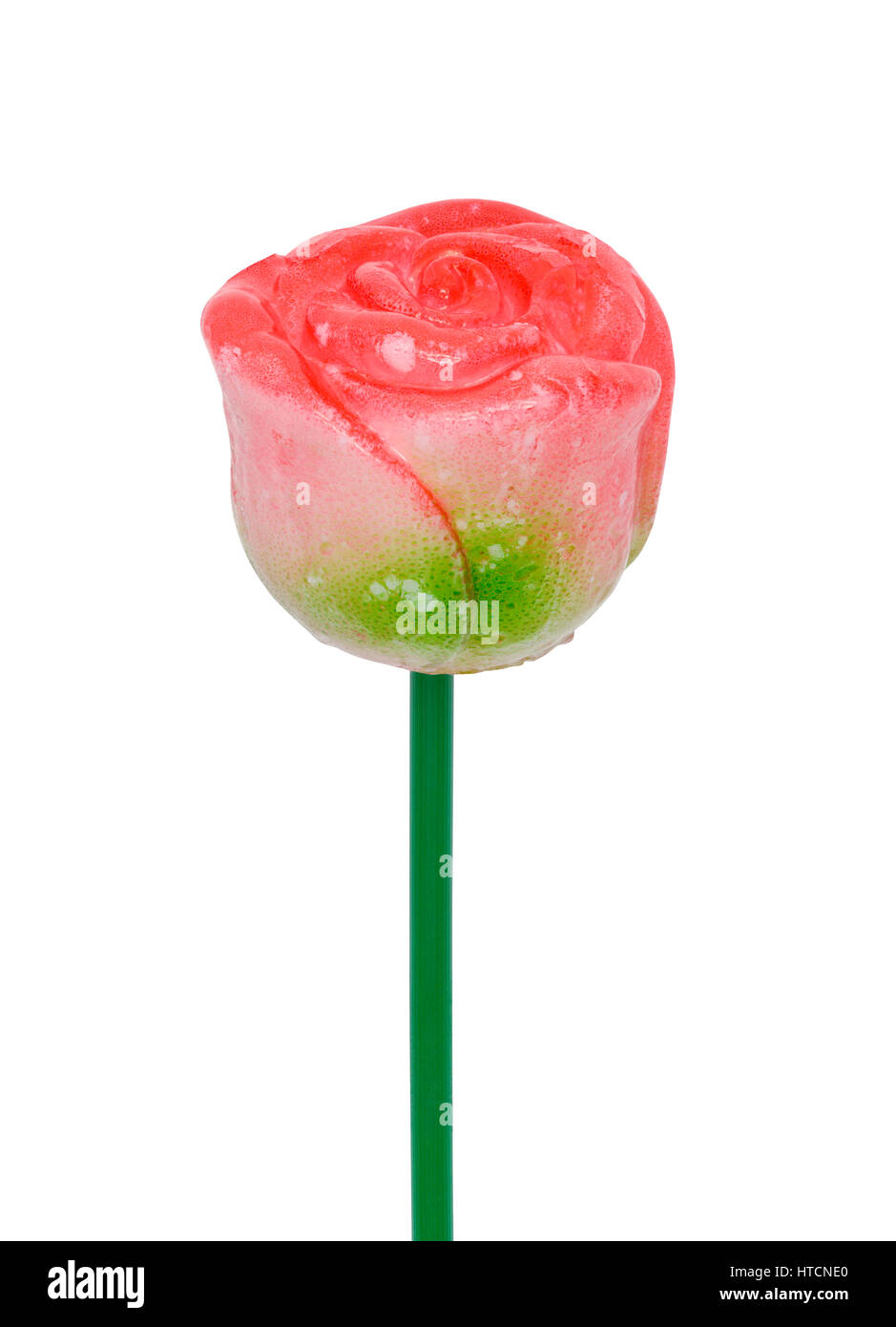 Candy Rose Lollipop isolati su sfondo bianco. Foto Stock