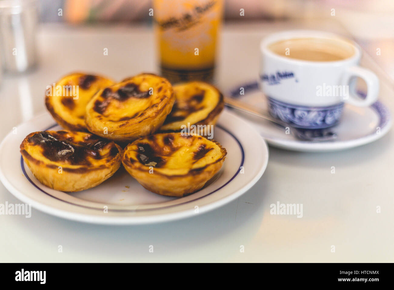 Pasteis de nata a Pastéis de Belém Foto Stock