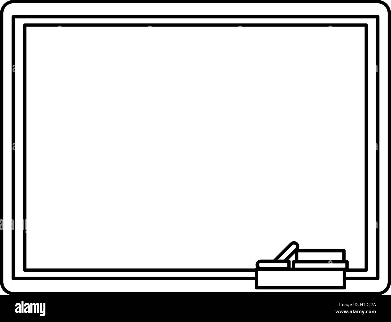 Chalkboard eraser chalk linea sottile Illustrazione Vettoriale