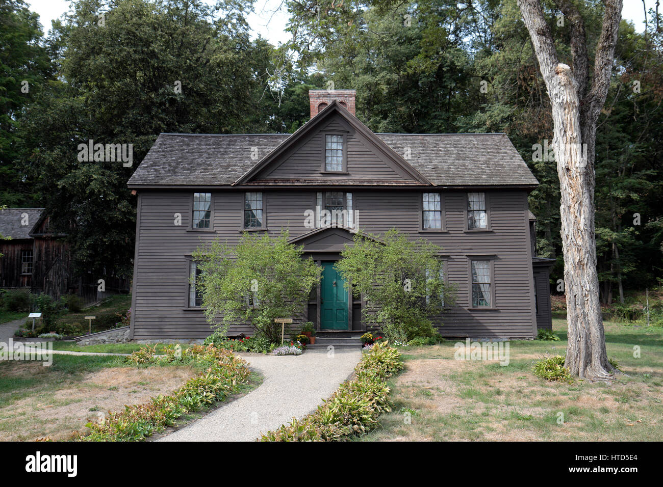Orchard House, dove Louisa May Alcott impostato il suo "Piccole Donne" romanzo. 399 Lexington Road è ora una storica casa museo, Concord, Massachusetts, STATI UNITI D'AMERICA. Foto Stock