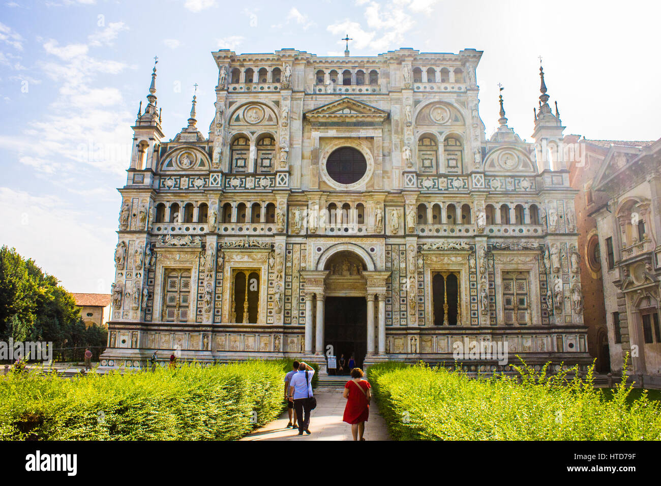 La Certosa di Pavia, un monastero e complesso in Lombardia, Italia settentrionale, situato a 8 km a nord di Pavia. Costruito nel 1396-1495, è uno dei più grandi Foto Stock