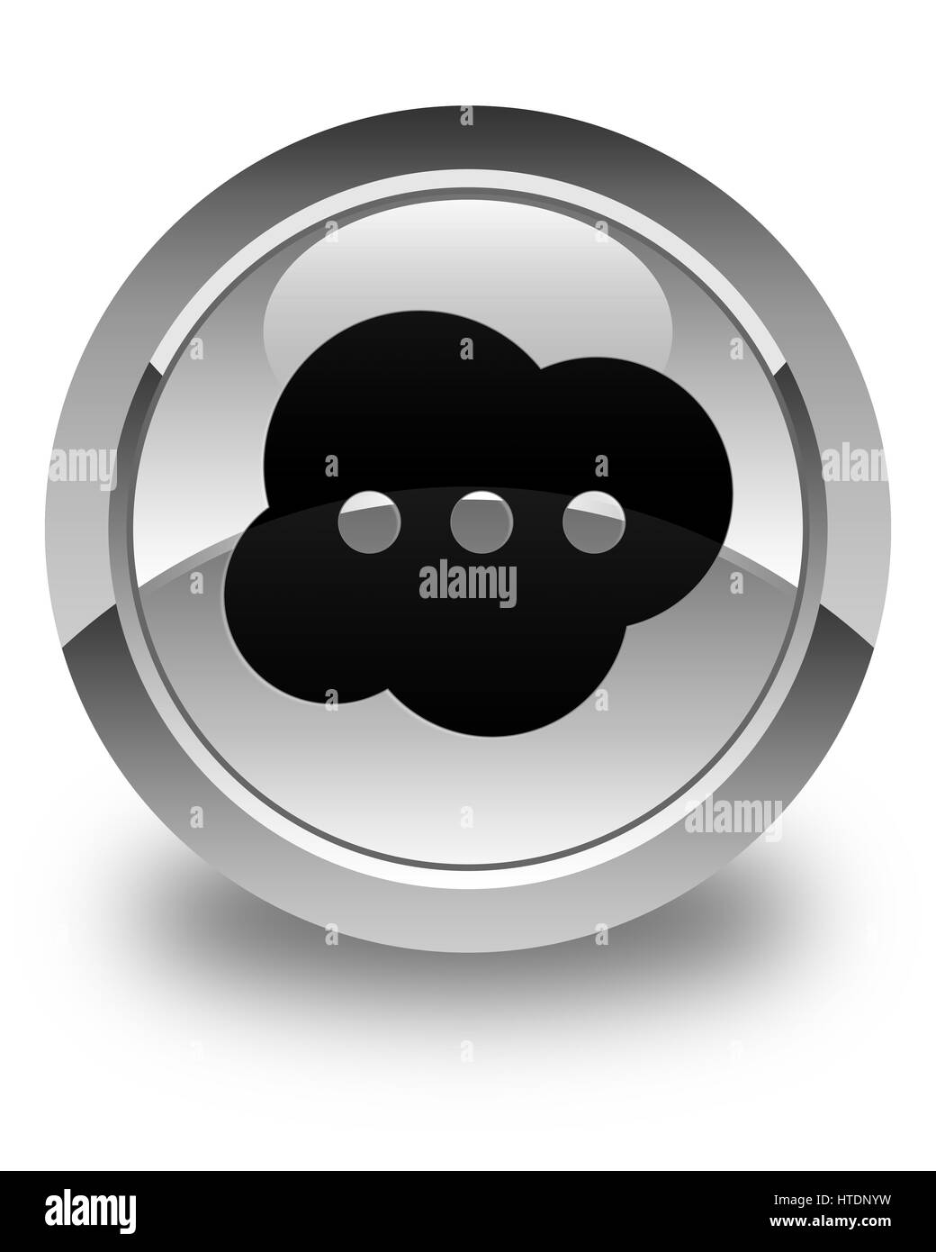 Icona del cervello isolato su bianco lucido pulsante rotondo illustrazione astratta Foto Stock