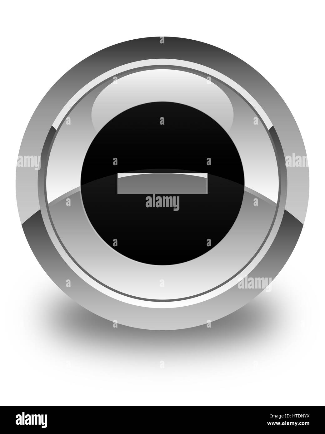 Icona Annulla isolato su bianco lucido pulsante rotondo illustrazione astratta Foto Stock