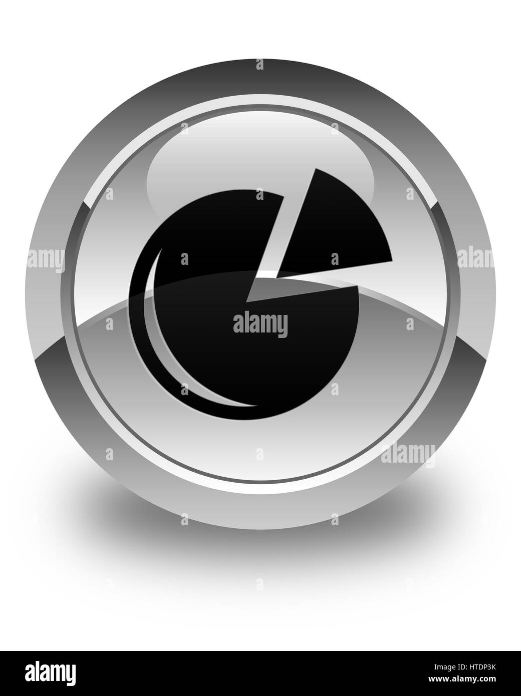 Icona grafico isolato su bianco lucido pulsante rotondo illustrazione astratta Foto Stock