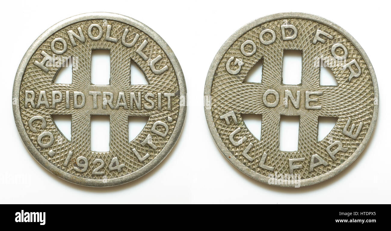 Honolulu Token di trasporto Foto Stock