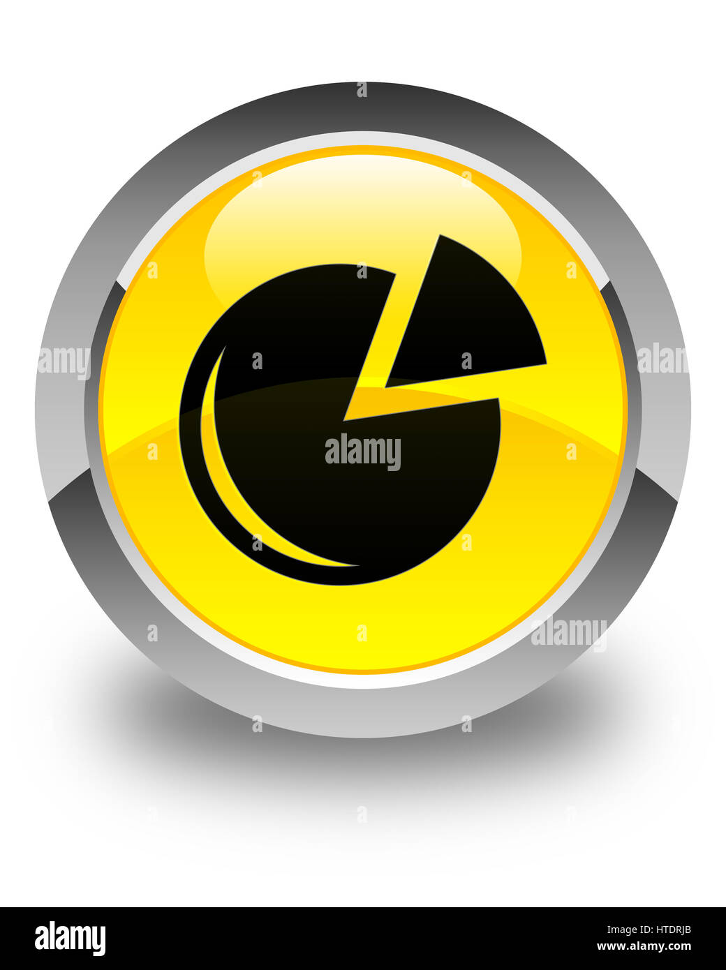 Icona grafico isolato su giallo lucido pulsante rotondo illustrazione astratta Foto Stock