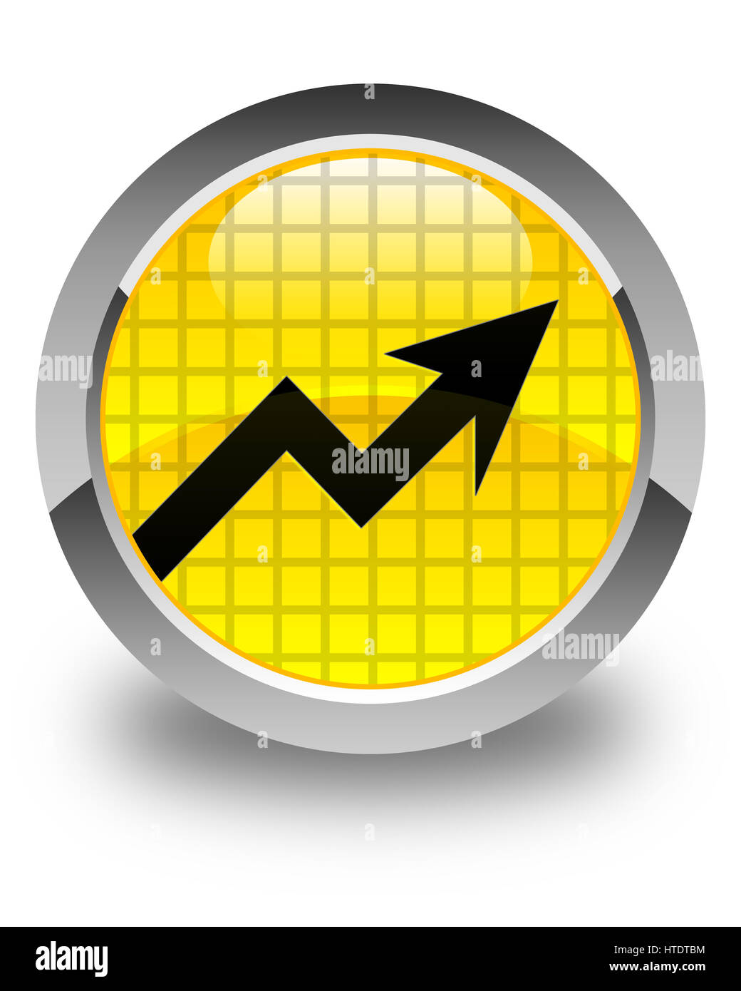 Attività icona grafico isolato su giallo lucido pulsante rotondo illustrazione astratta Foto Stock