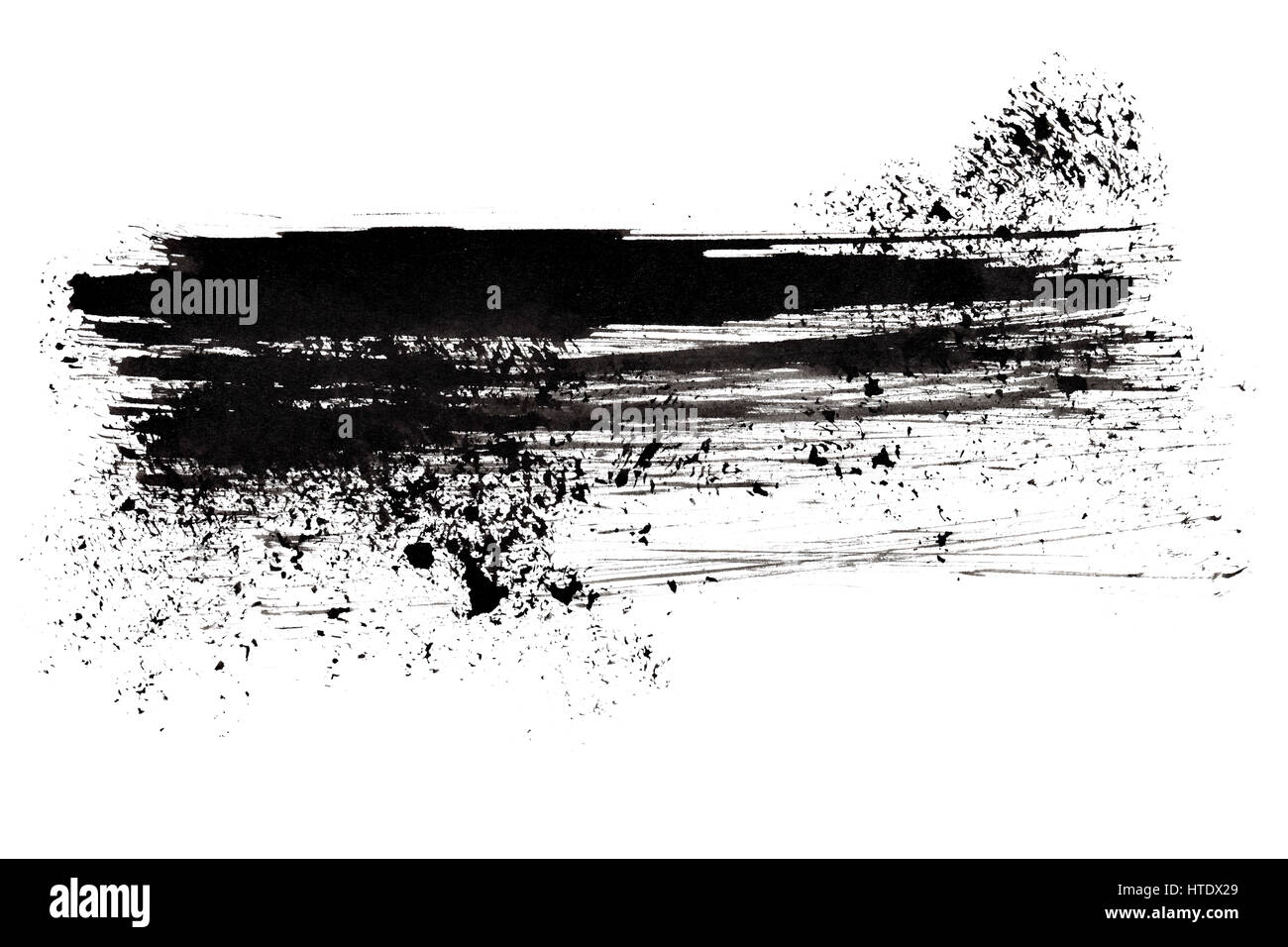 Nero pennello isolato su sfondo bianco Foto Stock