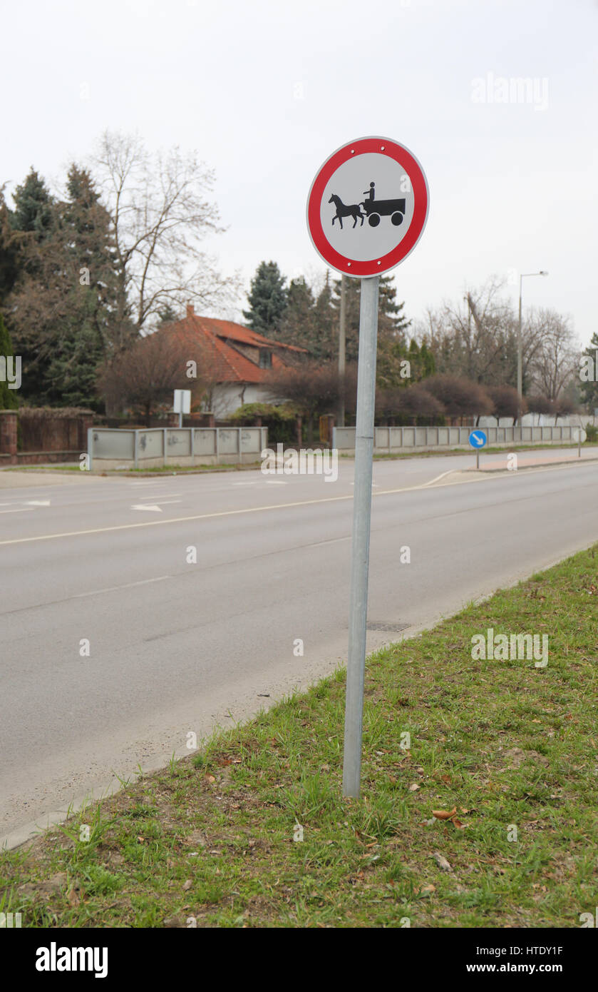 Cavallo e carrello accedi Ungheria Foto Stock