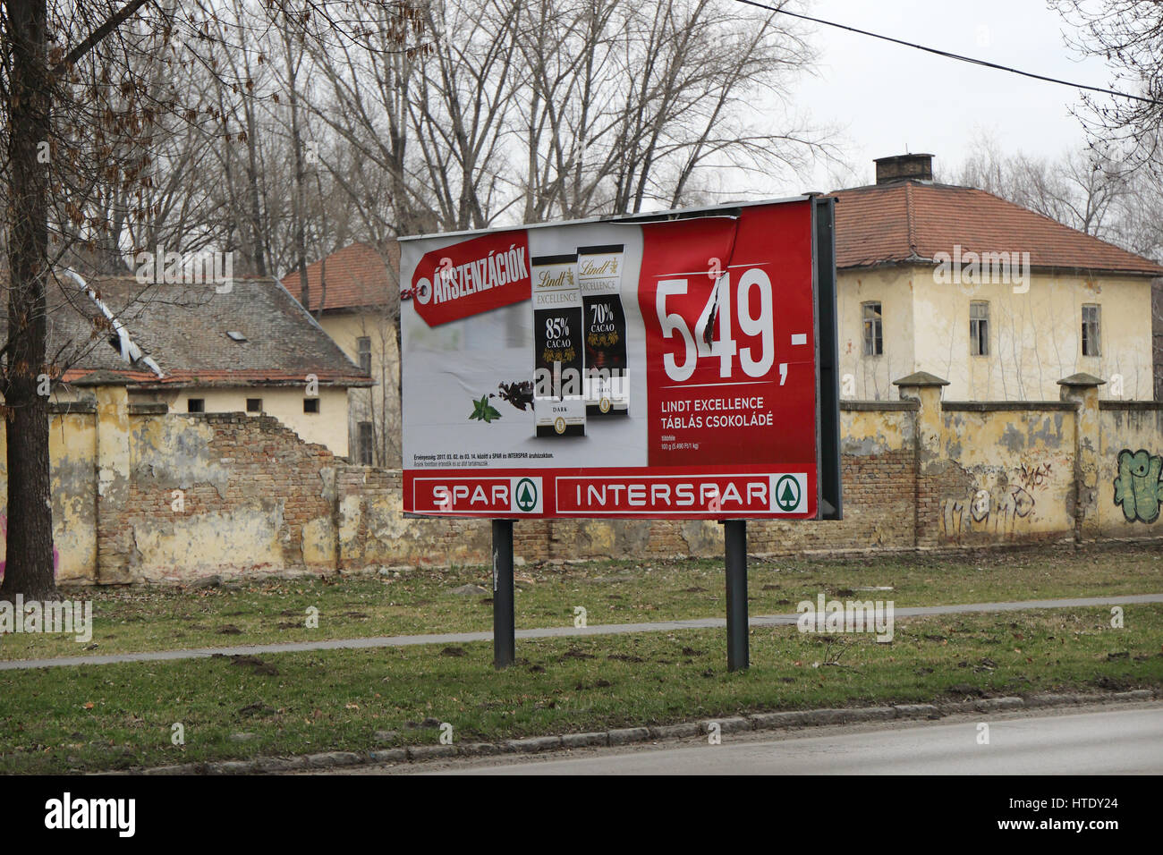 Spar adertising sign in Ungheria Foto Stock