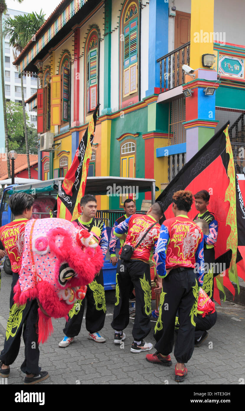 Singapore, Little India, Tan Teng Niah Casa, villa cinese, nuovo anno cinese, persone Foto Stock