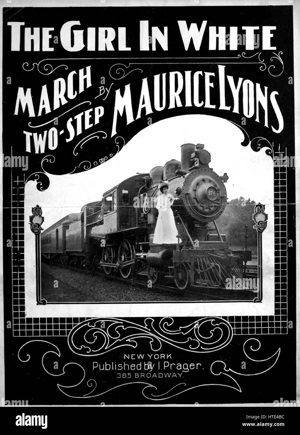 Spartiti immagine di copertina della canzone 'The Girl and the Game Suggested by the Great Railroad Serial Photo Play', con note di autore originali che leggevano 'di Radford e Whiting, scrittori dei Big Hits, 'IT's Tulip Time in Holland', 'in the Valley of the Nile', etc', Stati Uniti, 1916. L'editore è elencato come 'la Cadillac Music Co., 1416 Broadway', la forma di composizione è 'strofica con coro', la strumentazione è 'piano e voce', la prima riga dice 'sei affezionato, si dice, della vecchia Broadway, si pensa che si rimanere un po', e l'artista di illustrazione è elencato come 'Nessuno'. Foto Stock