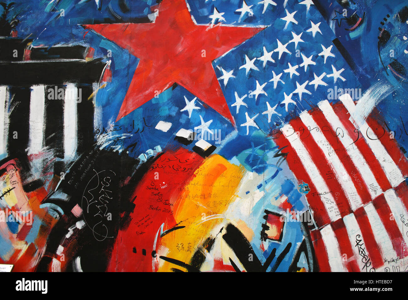 Il muro di Berlino, nella capitale tedesca Foto Stock
