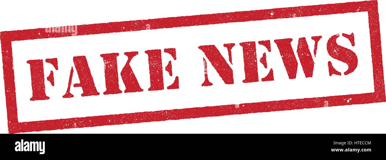 Illustrazione Vettoriale di 'falsi news' francobollo rosso Illustrazione Vettoriale