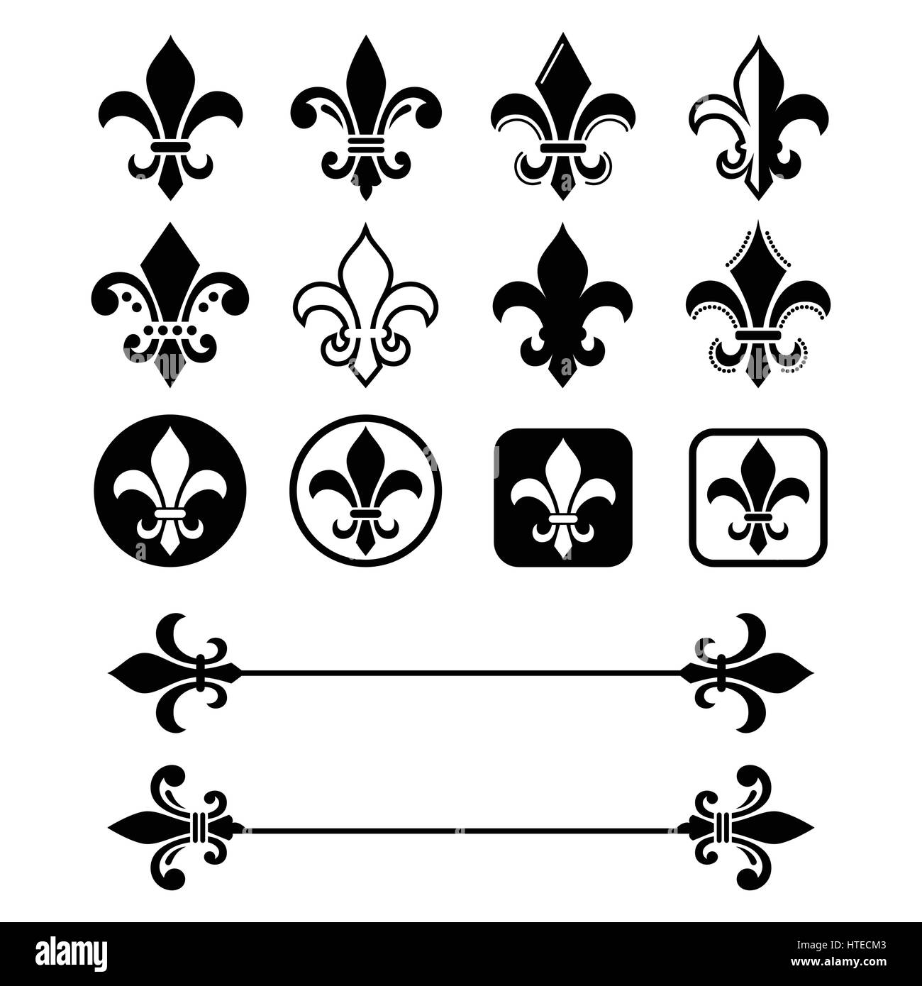 Fleur de Lis - simbolo francese design, Scouting organizzazioni heralry francese Illustrazione Vettoriale