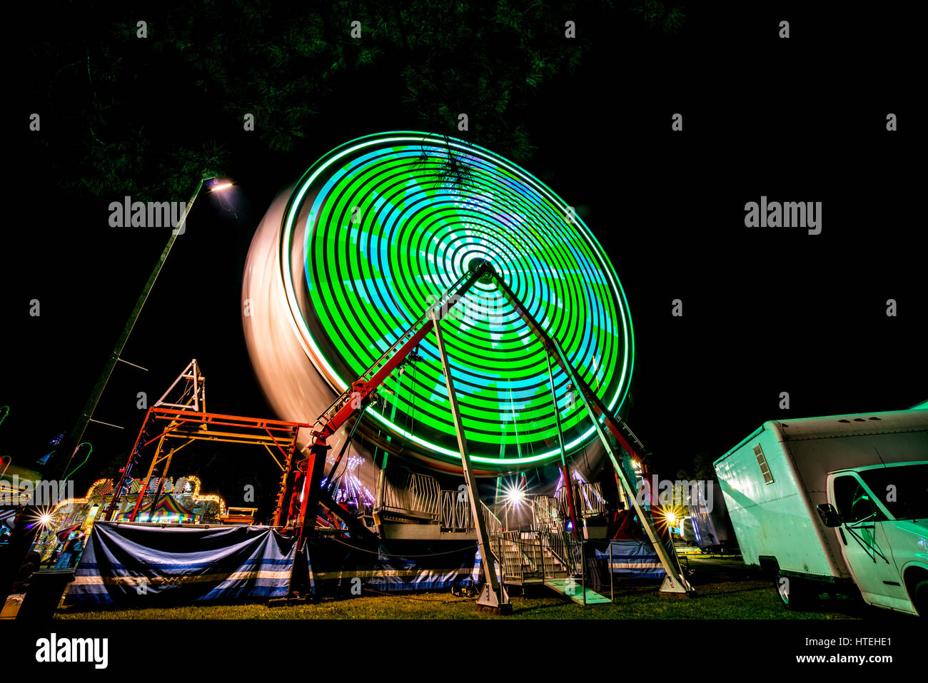 Parco dei divertimenti di filatura ruota Farris Foto Stock