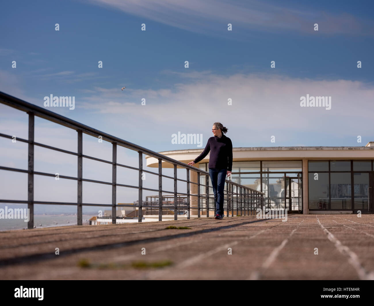 Il rooftop al De La Warr Pavilion, Bexhill East Sussex Foto Stock