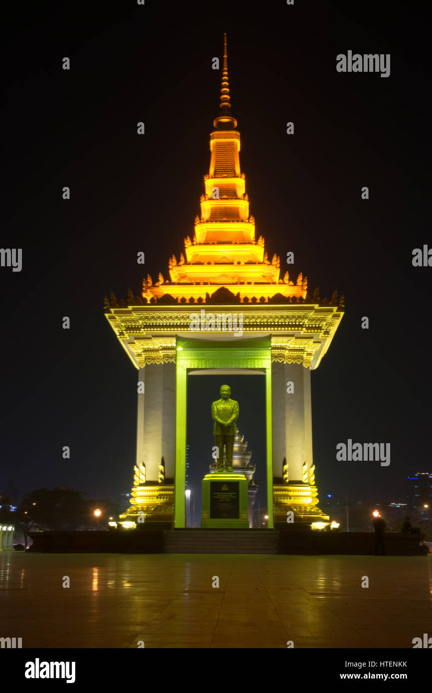 Re Norodom Sianouk monumento Foto Stock