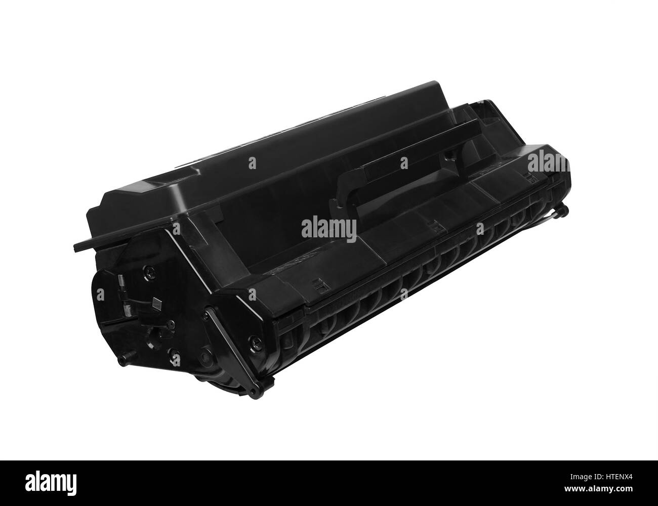 Nero cartuccia laser isolato su sfondo bianco Foto Stock