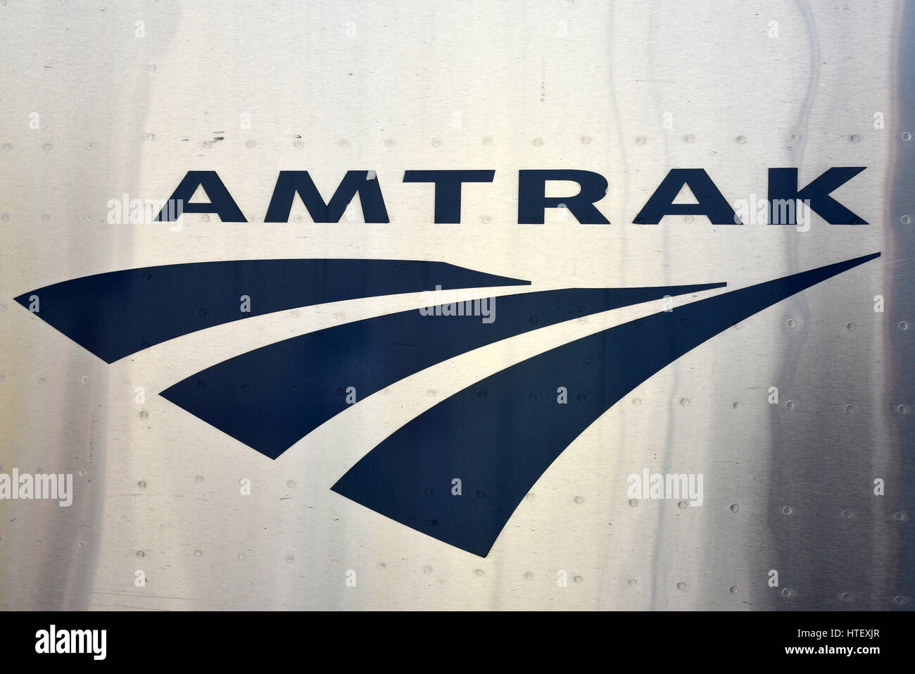 Amtrak logo sul lato della California Zephyr servizio a Grand Junction Colorado Foto Stock
