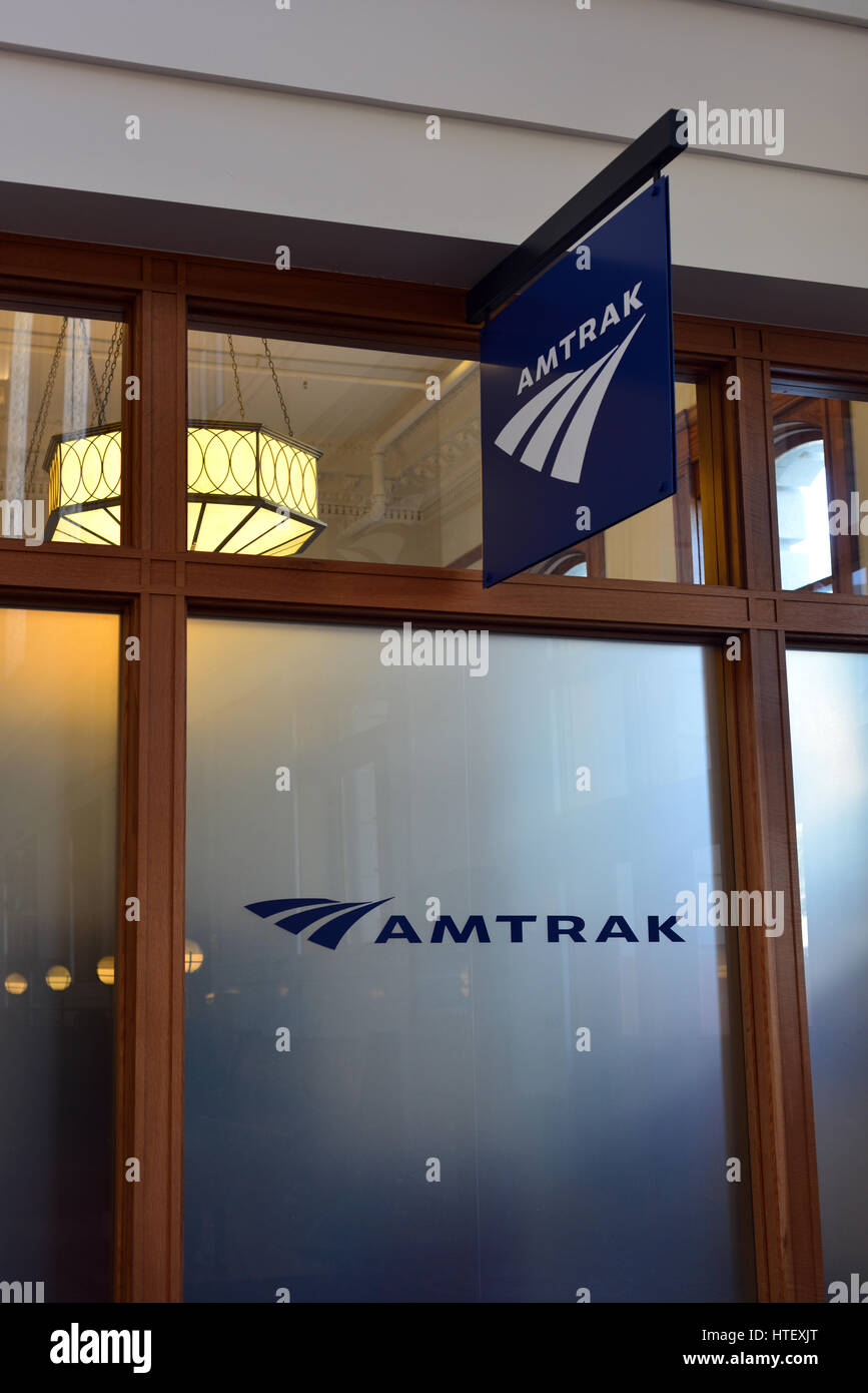 Ufficio Amtrak entro la Union Station, Denver, Colorado, STATI UNITI D'AMERICA Foto Stock