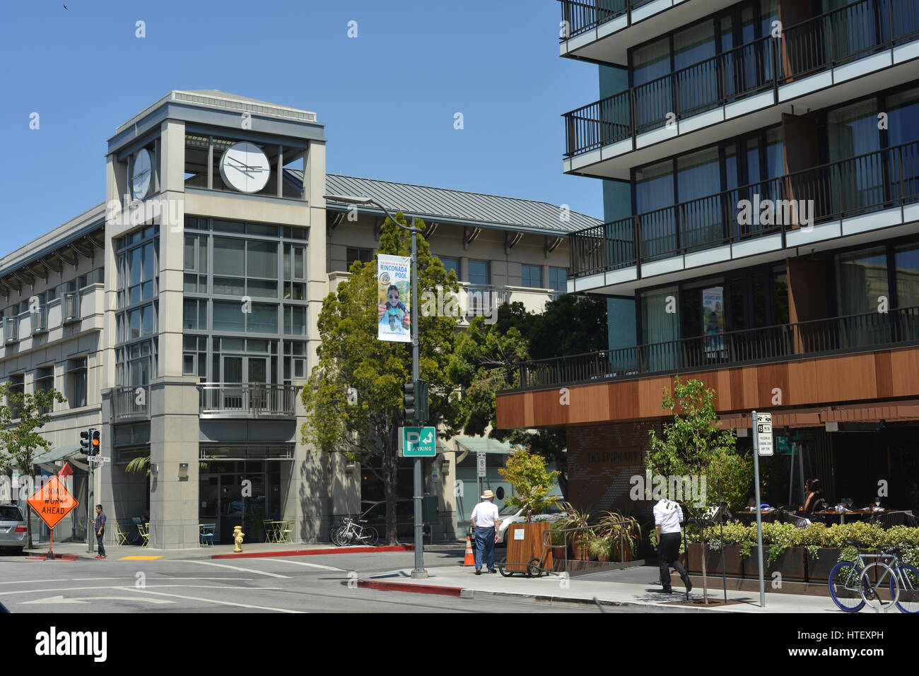Palo Alto - a Emerson e Hamilton - in un assolato pomeriggio di giugno Foto Stock