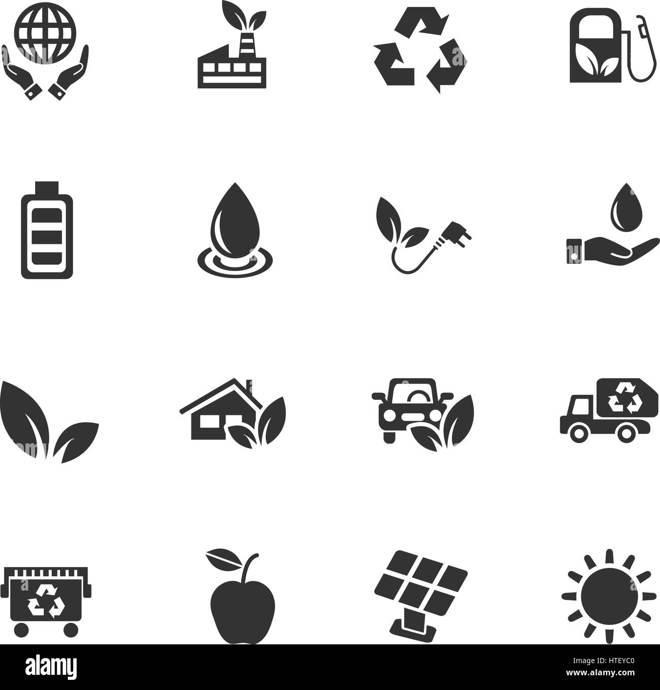 L'energia alternativa web icone per la progettazione di interfacce utente Illustrazione Vettoriale