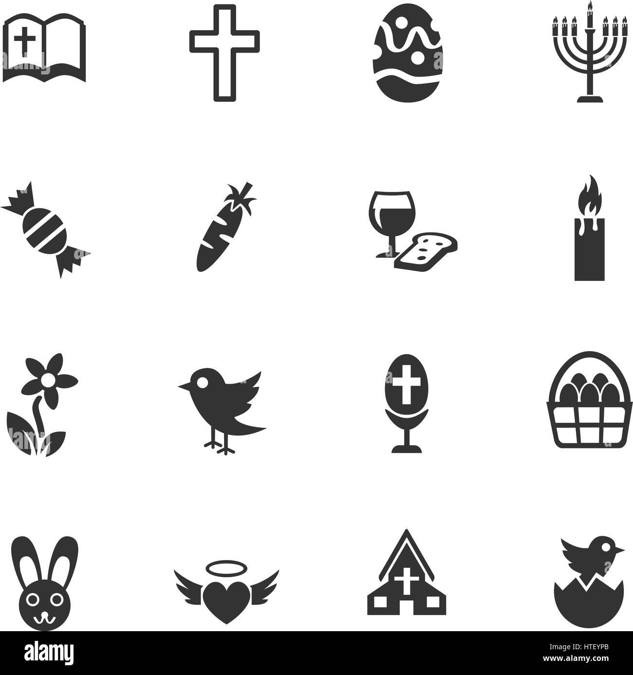 Pasqua web icone per la progettazione di interfacce utente Illustrazione Vettoriale