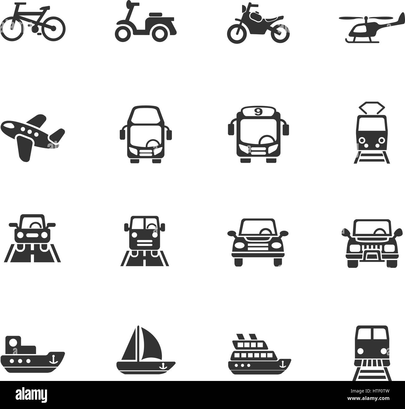 Trasporti web icone per la progettazione di interfacce utente Illustrazione Vettoriale