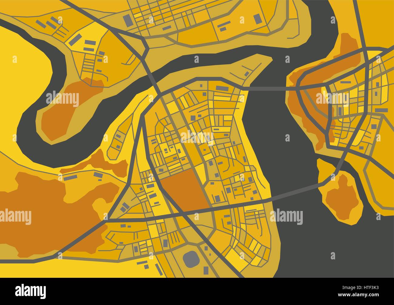 Vector decorativi mappa della città Illustrazione Vettoriale