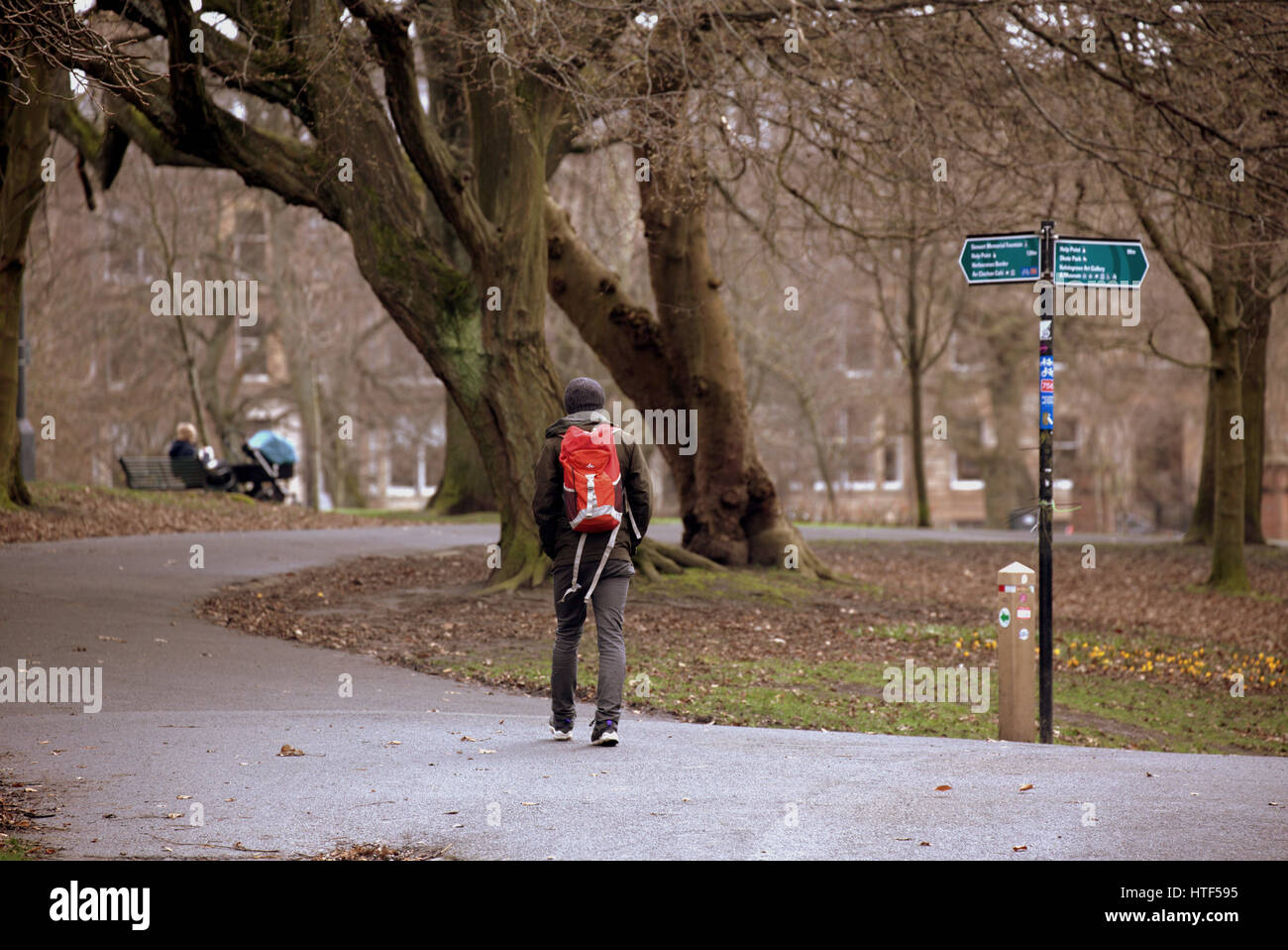 Passeggiate in Glasgow Kelvingrove Park Foto Stock