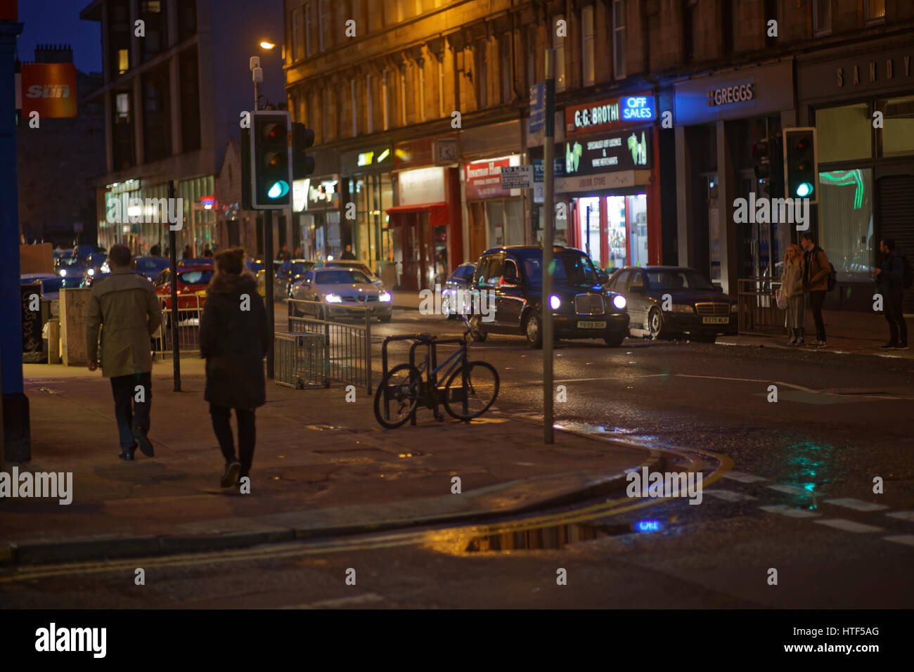 Glasgow finnieston il gentrified area della città sabato notte streetscene Foto Stock