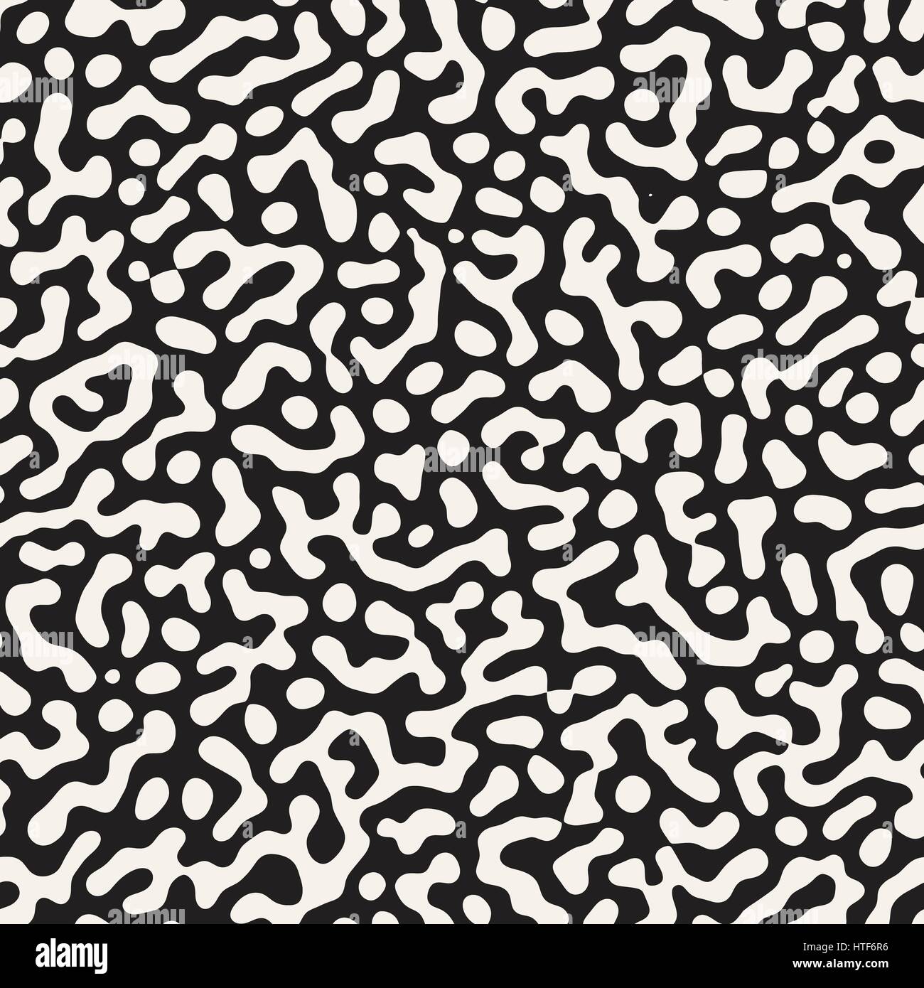 Vector grunge Seamless Pattern. Bianco e Nero forme organiche. Macchie disordinato Texture. Abstract illustrazione dello sfondo Illustrazione Vettoriale