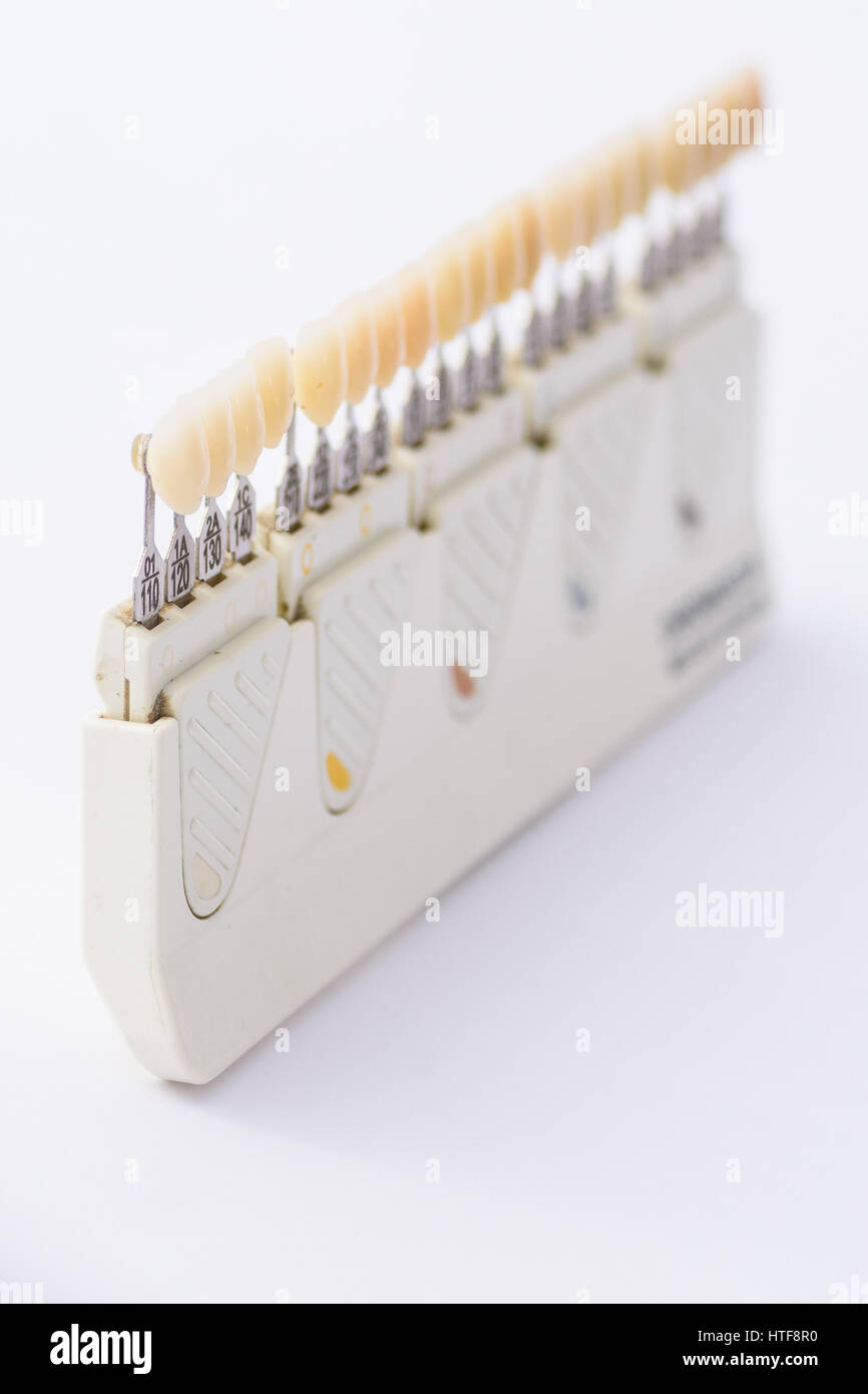 Dental scala di colori Foto Stock