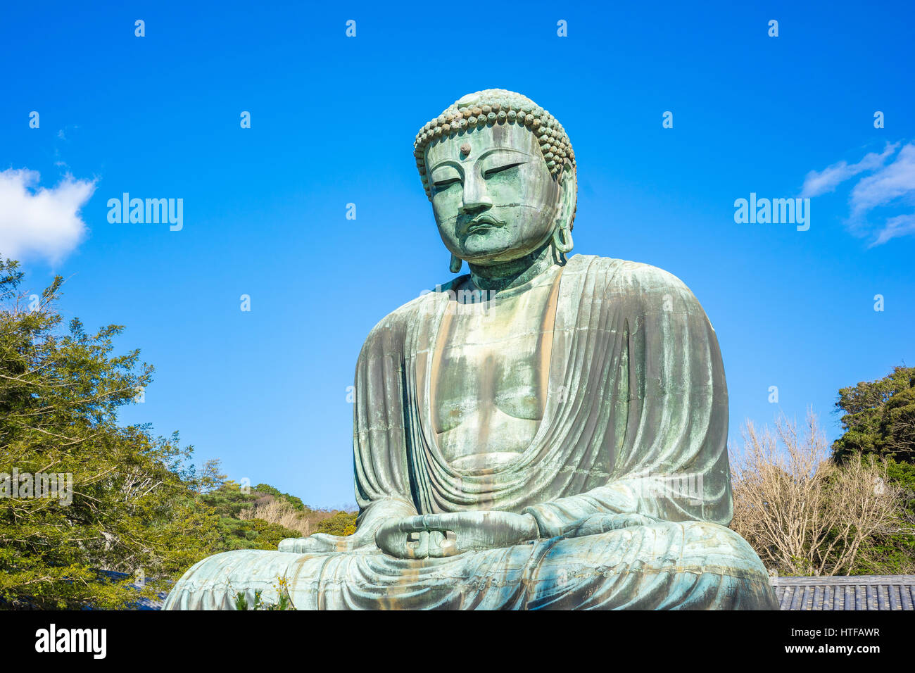 Il Buddha gigante o Daibutsu di Kamakura, Giappone. Foto Stock