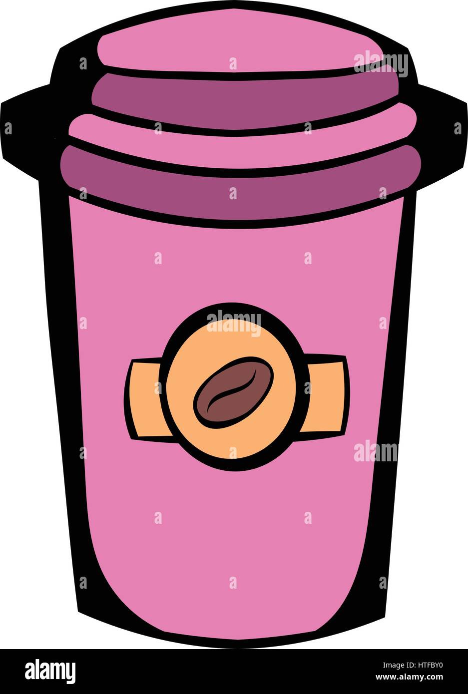 Takeaway tazza da caffè icona cartoon Illustrazione Vettoriale