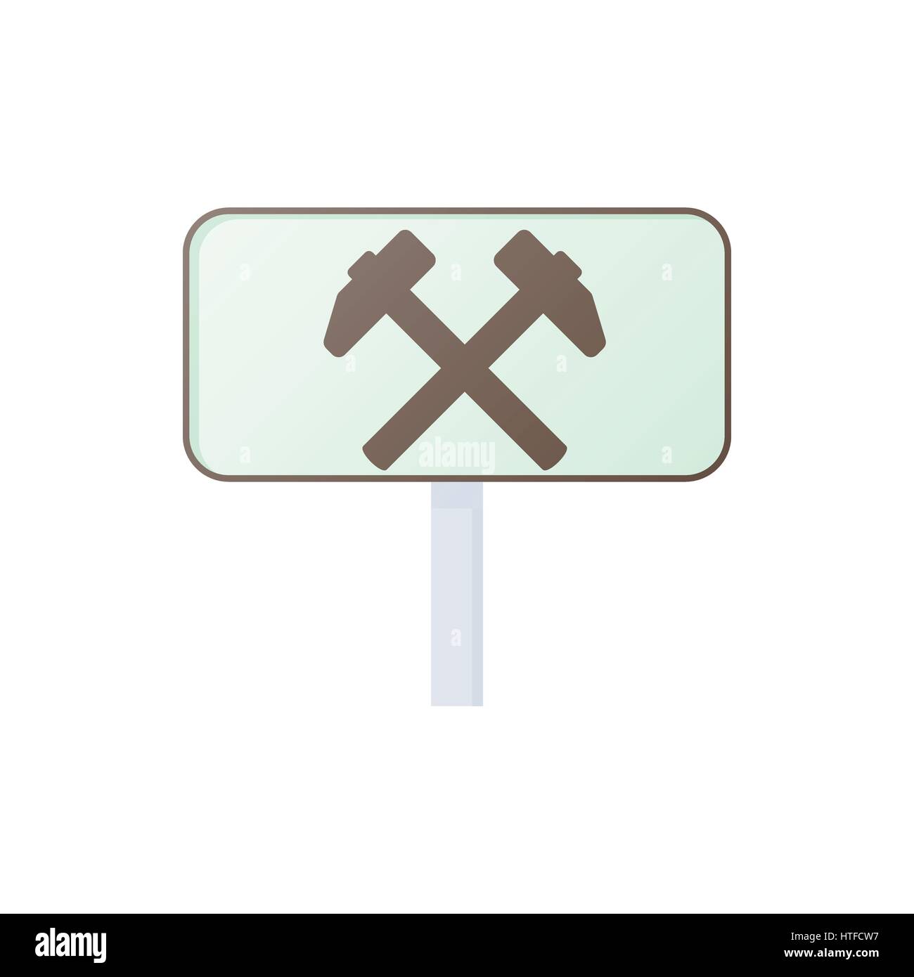 Due martelli cartello stradale icona, stile cartoon Immagine e Vettoriale -  Alamy