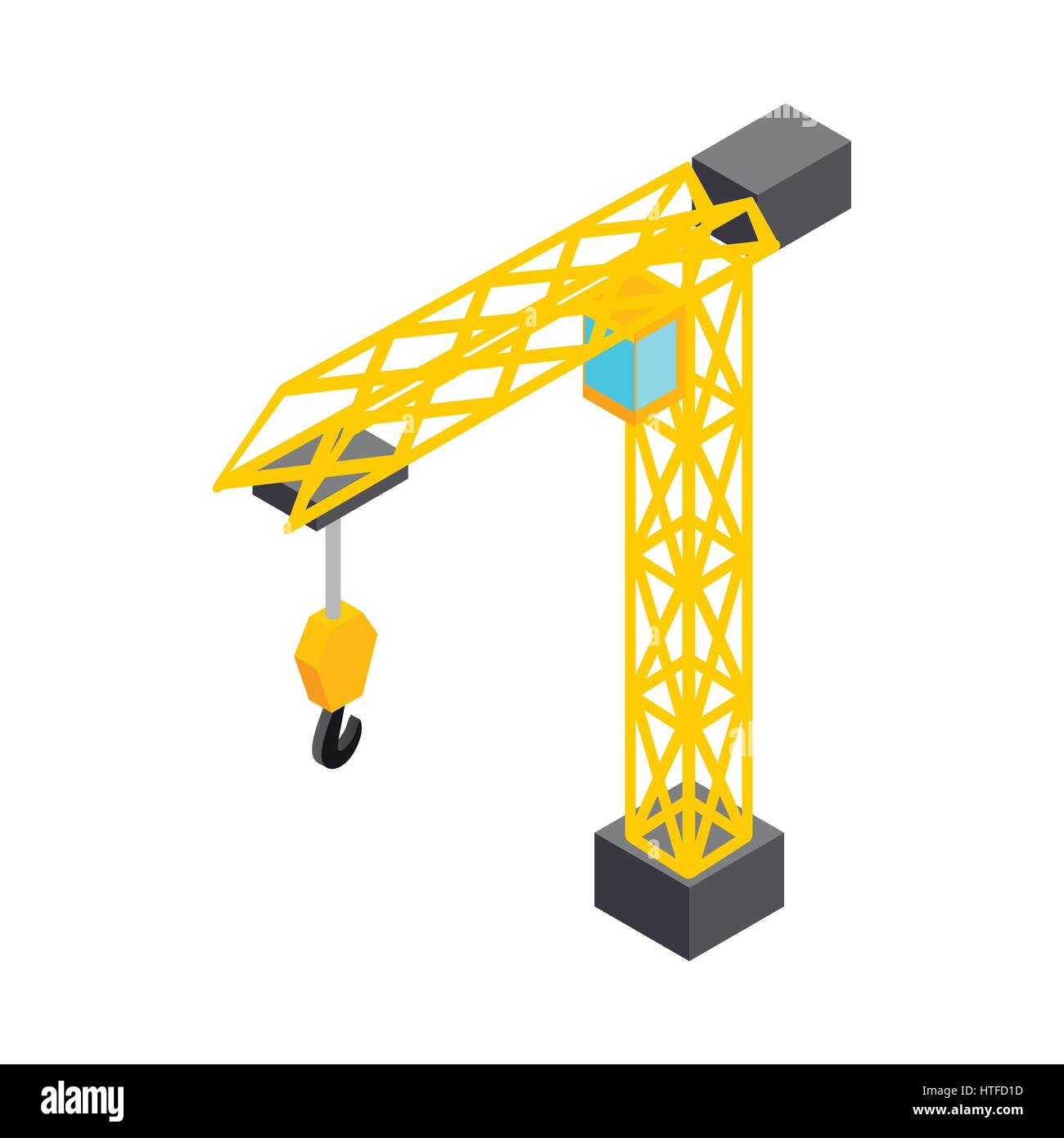 Costruzione icona gru isometrica 3d style Illustrazione Vettoriale