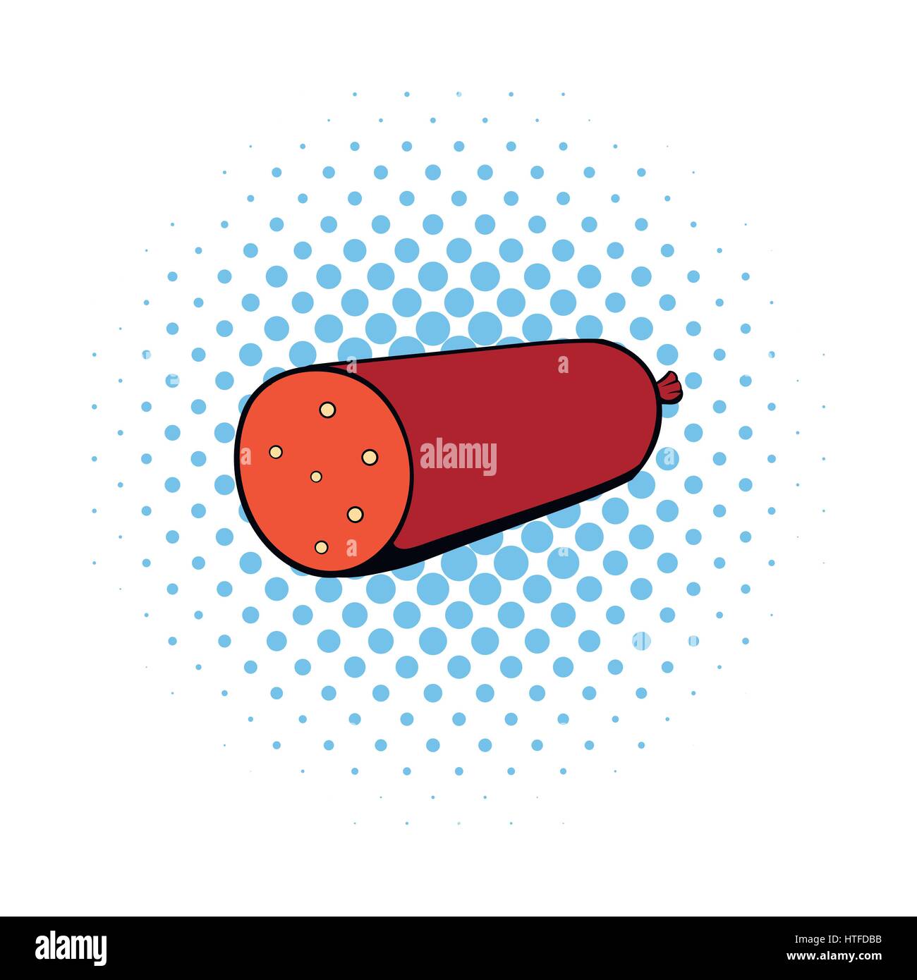 Salame, icona, Stile fumetto Illustrazione Vettoriale