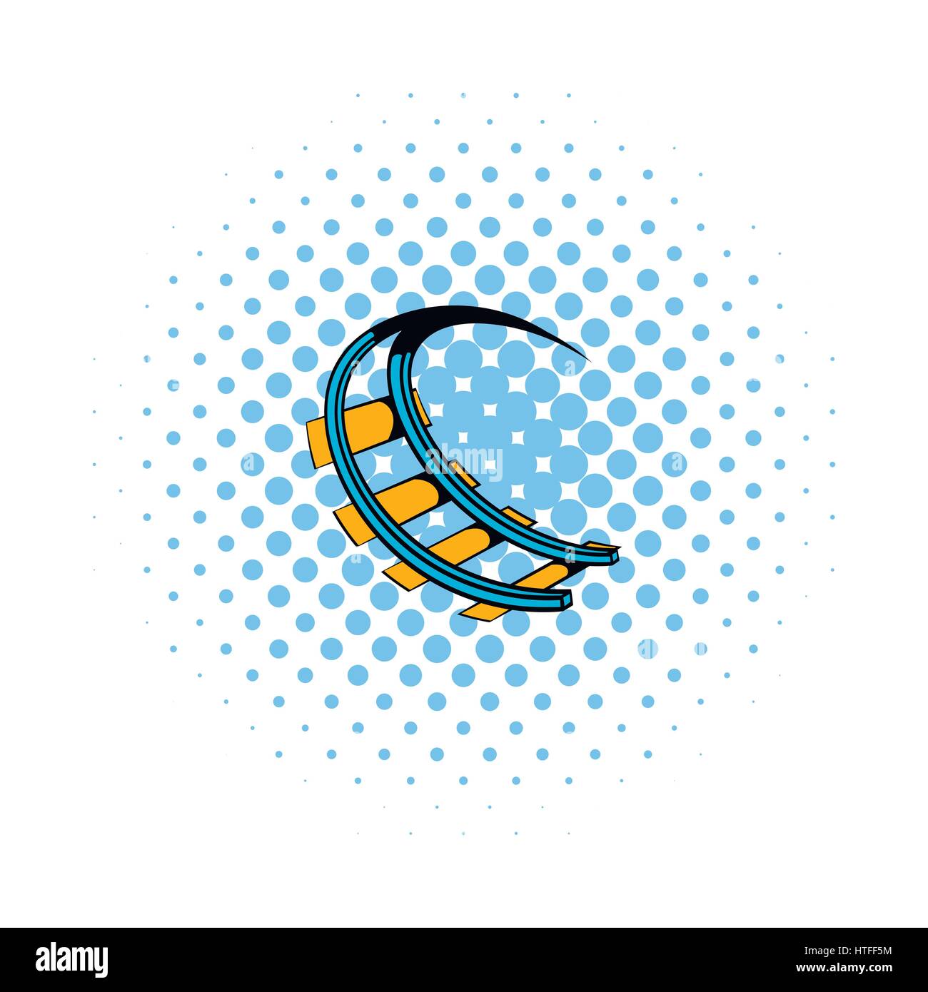 Roller Coaster ride icona, Stile fumetto Illustrazione Vettoriale