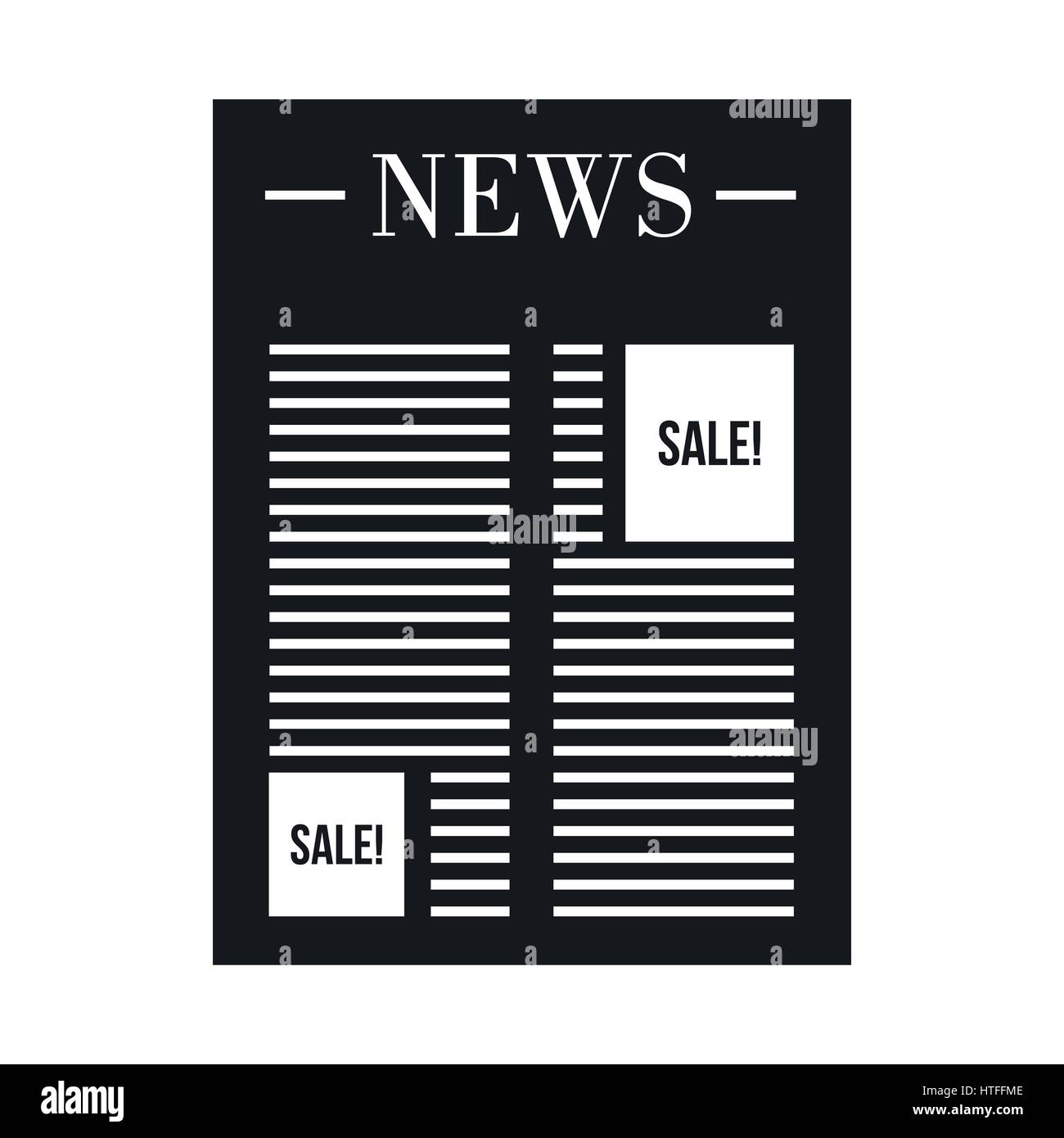 Giornale con spazio per ad icona, stile semplice Illustrazione Vettoriale